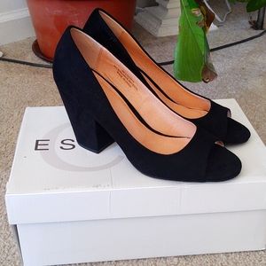 Cato peep toe pumps with chunky heel